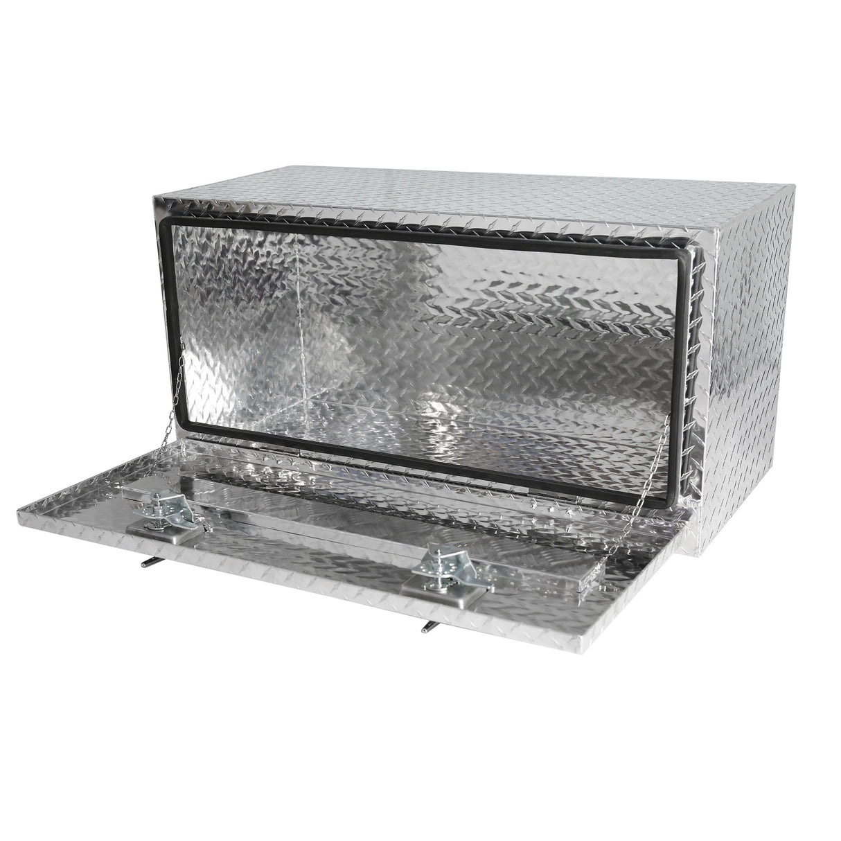 36 Inch Truck Tool Box 36"×17"×18" Heavy Duty Aluminum Silver Tread Tool Box with Locks and T-Handle Latch Key