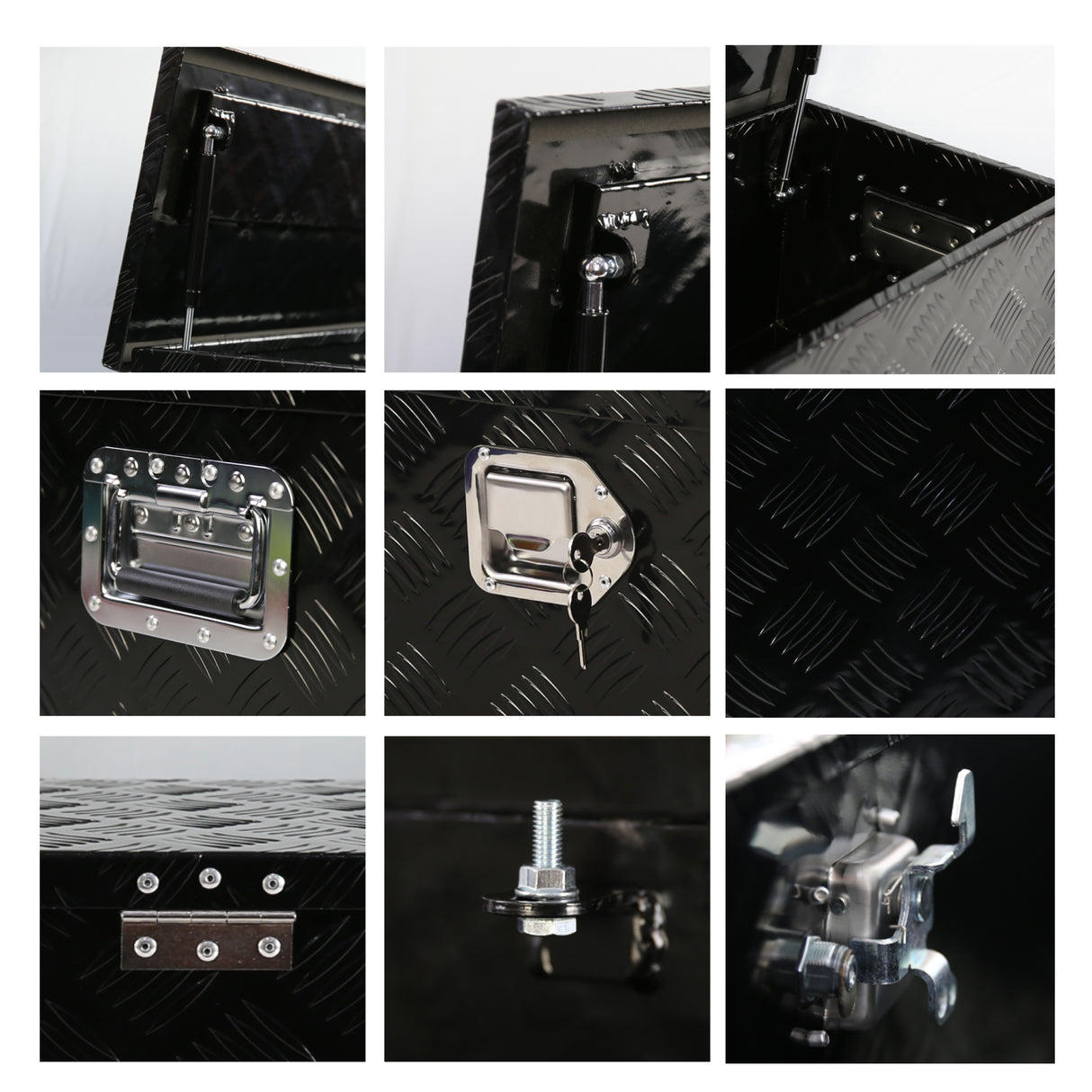 Aluminum Long Tool Box with Side Handle Lock and 2 Keys 38.8"×12.8"×10.4"