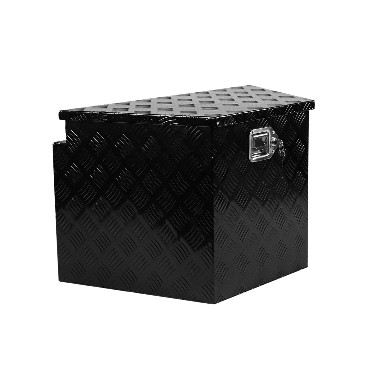 Heavy Duty Diamond Plate Aluminum Trailer Tongue Box with Seal Lock & Keys Black 32.5"x20.5"x18.3"