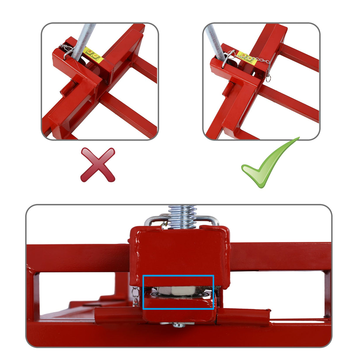 Easy Mower Lift 800 Lbs Capacity Ride - on Cleaning Aid + 45° Tilt Adjustable - Red - Fab Heavy Parts