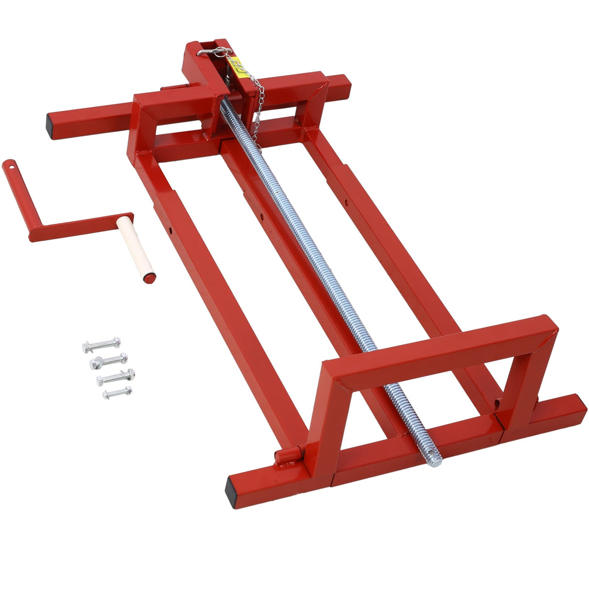 Easy Mower Lift 800 Lbs Capacity Ride - on Cleaning Aid + 45° Tilt Adjustable - Red - Fab Heavy Parts