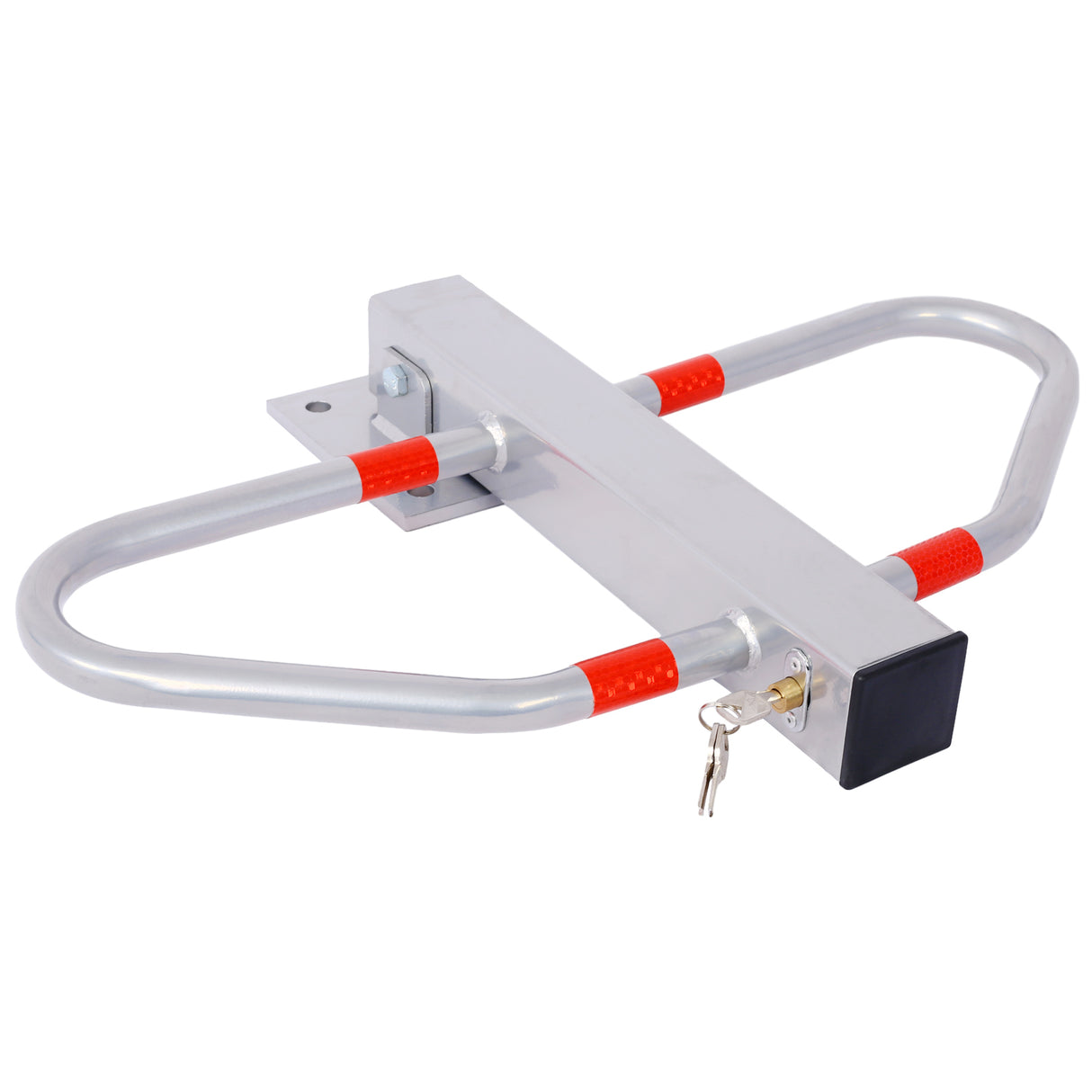 Bollard Pole Barrier with Lock--Gray