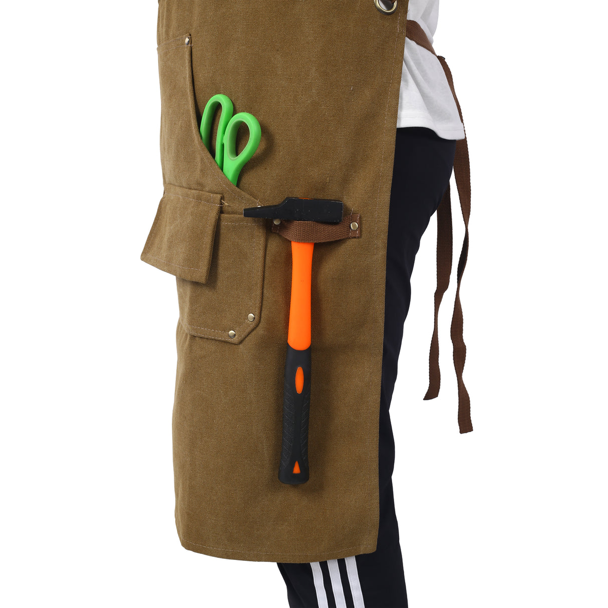 Long Apron Heavy Duty Canvas Tool 16 Oz--Brown