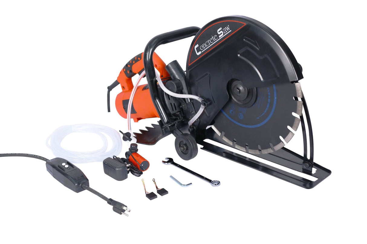 Electric 14" Cut Off Saw Wet/Dry Concrete Guide Roller with Water Line Attachment - Fab Heavy Parts