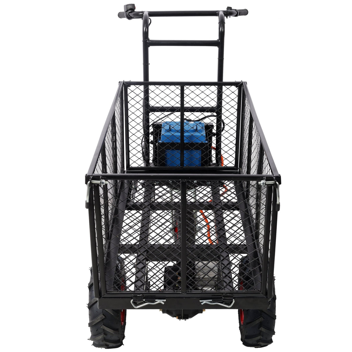 Electric Transportation Cart 24V DC 700W Motor Powered Utility Garden Wagon Dump Cart 660 lbs Load Capacity with Metal Handle & 13 Inch Track Wheels - Fab Heavy Parts