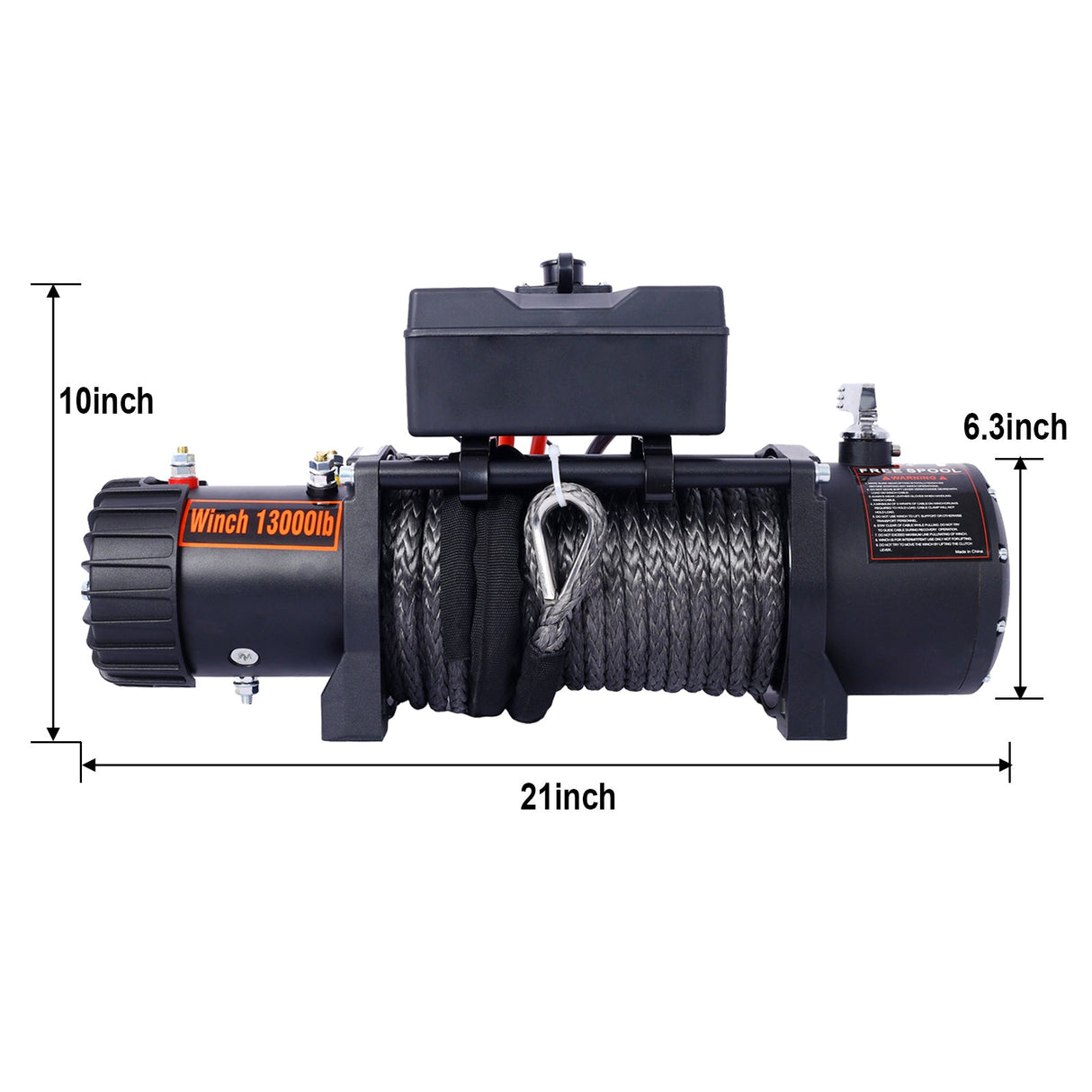 Electric Winch 13000 lb. Load Capacity 12V DC Power with Wireless Remote - Fab Heavy Parts