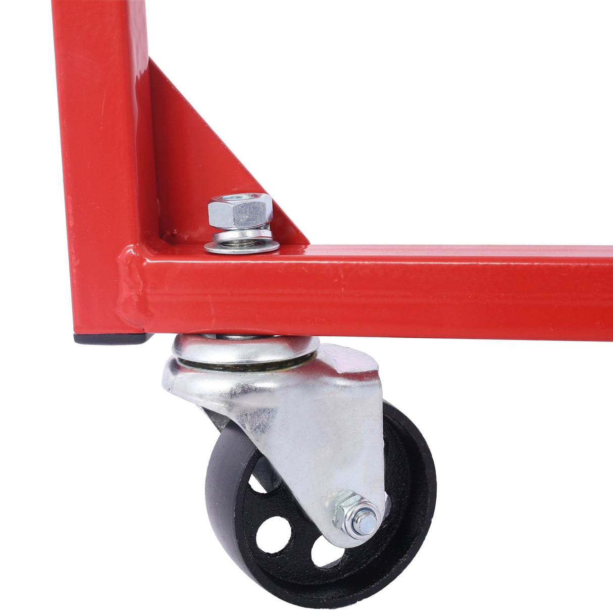 Engine Cradle with Wheels Chevy Small Block and Big Block Powder Coat 3in Heavy Duty Steel 1000 LBS Capacity - Red - Fab Heavy Parts