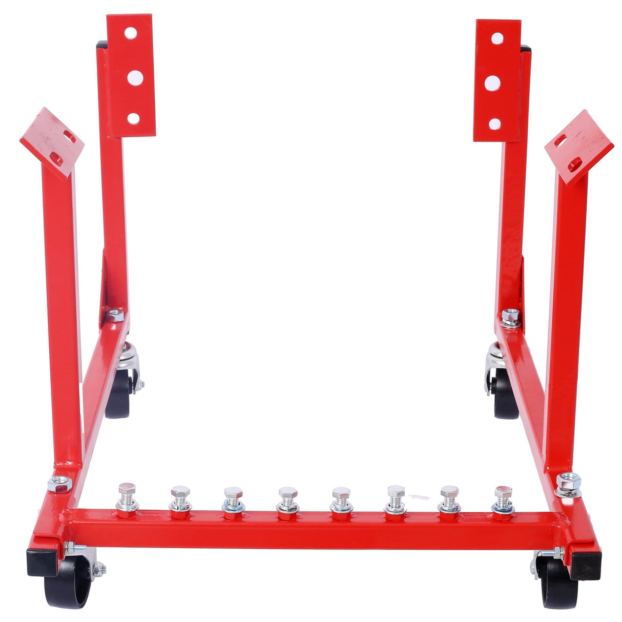 Engine Cradle with Wheels Chevy Small Block and Big Block Powder Coat 3in Heavy Duty Steel 1000 LBS Capacity - Red - Fab Heavy Parts