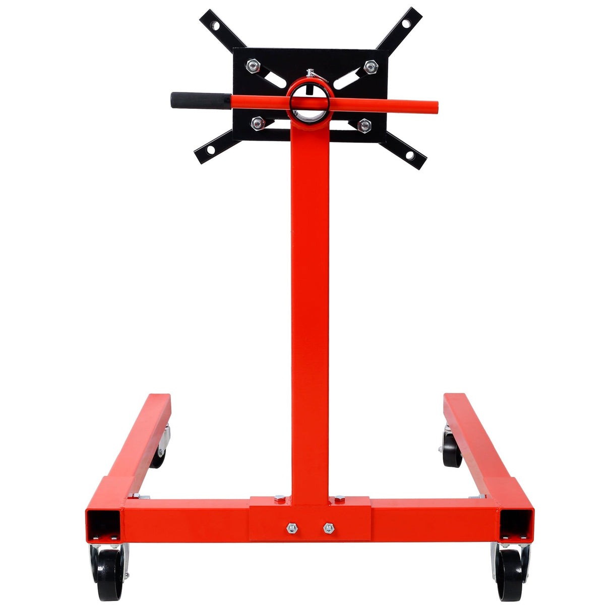 Engine Stand 1500 LBS Motor Stand with 4 Wheels 360 Degree Rotating Head & 4 Adjustable Arms - Red - Fab Heavy Parts