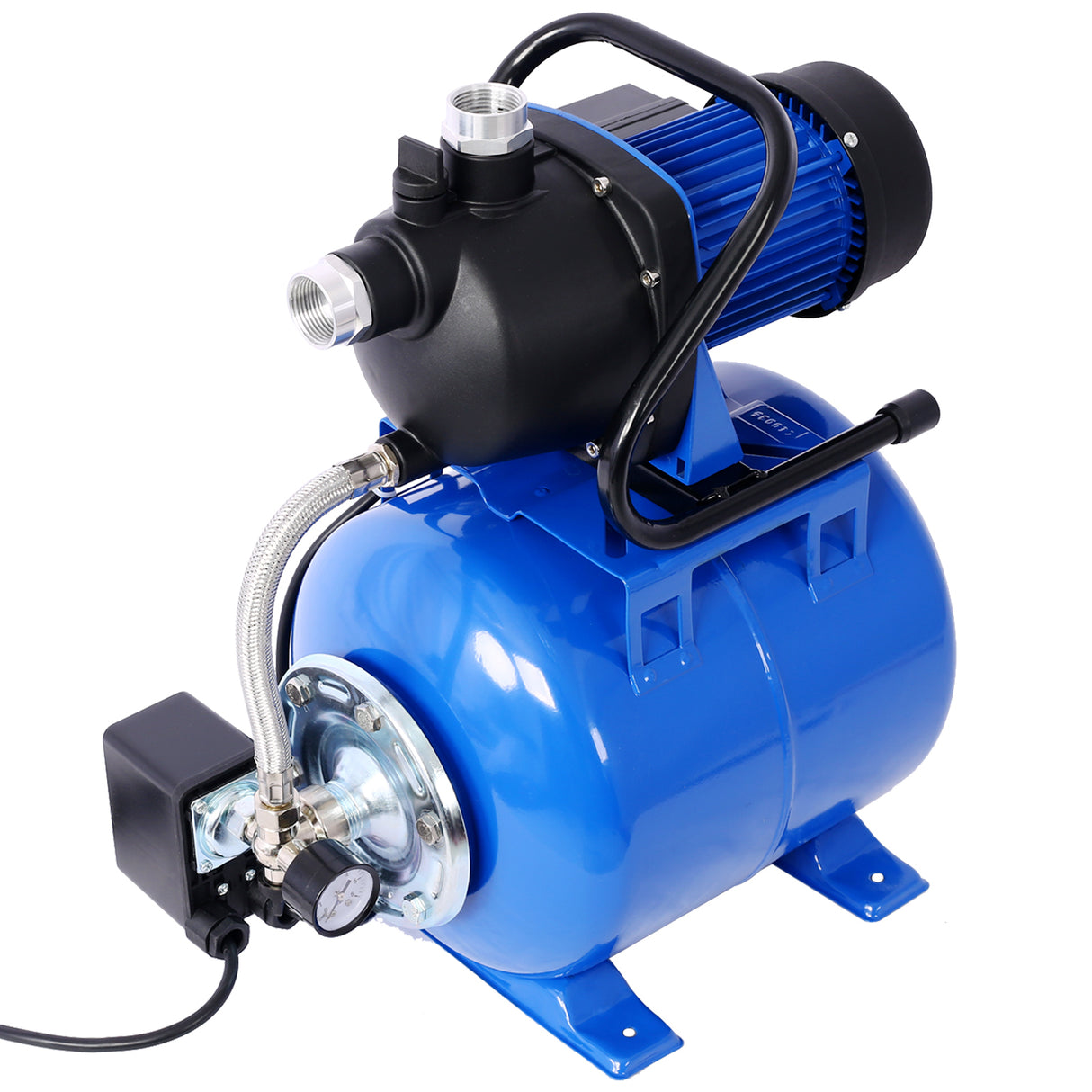 1.6HP Shallow Well Pump with Pressure Tank Automatic Booster Pump--Blue
