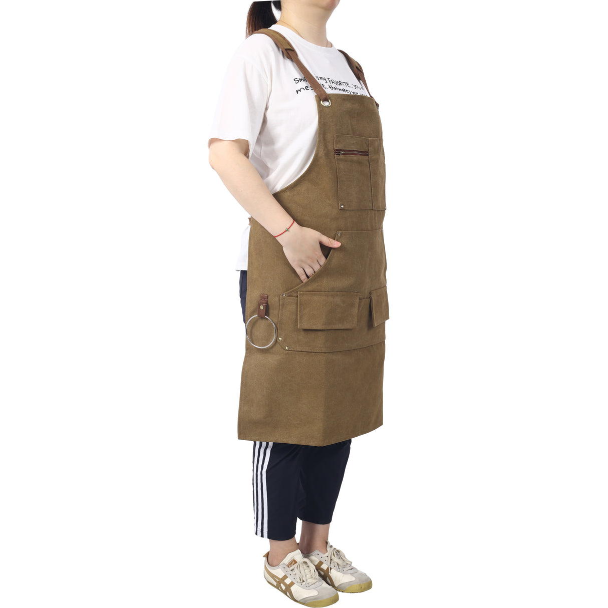Long Apron Heavy Duty Canvas Tool 16 Oz--Brown