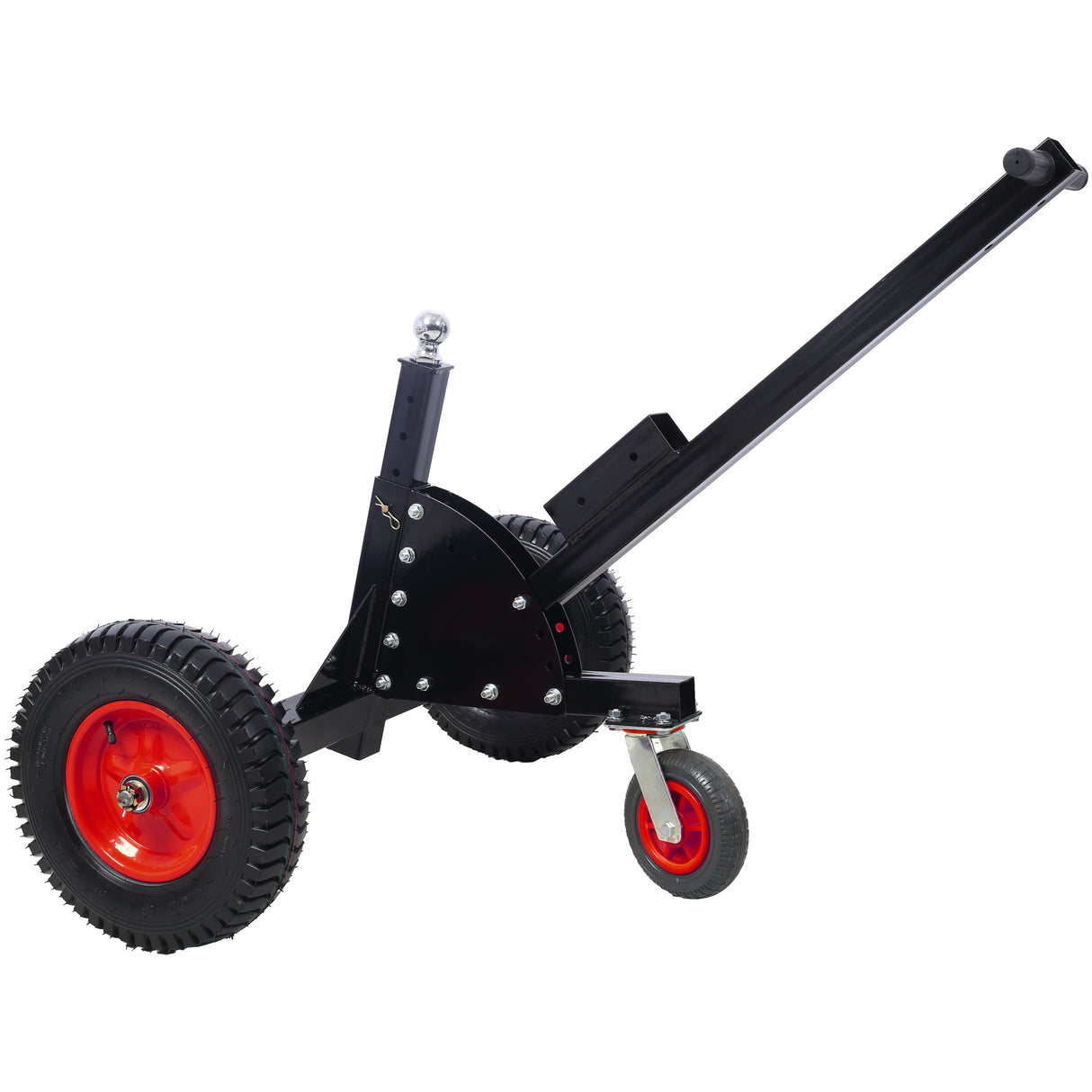 2-in-1 Heavy Duty 1,500lbs Trailer Dolly Load Capacity Mover 2" Hitch Ball 24''-35.4'' Adjustable Height RV Boat--Black Red