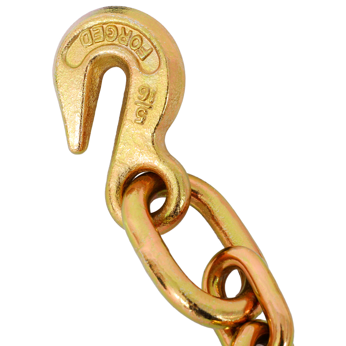 Tow Chain with 8 Inch Forged J Hook and Grab Grade 70 Chain 6 Foot 4,700 Pound Safe Working Load