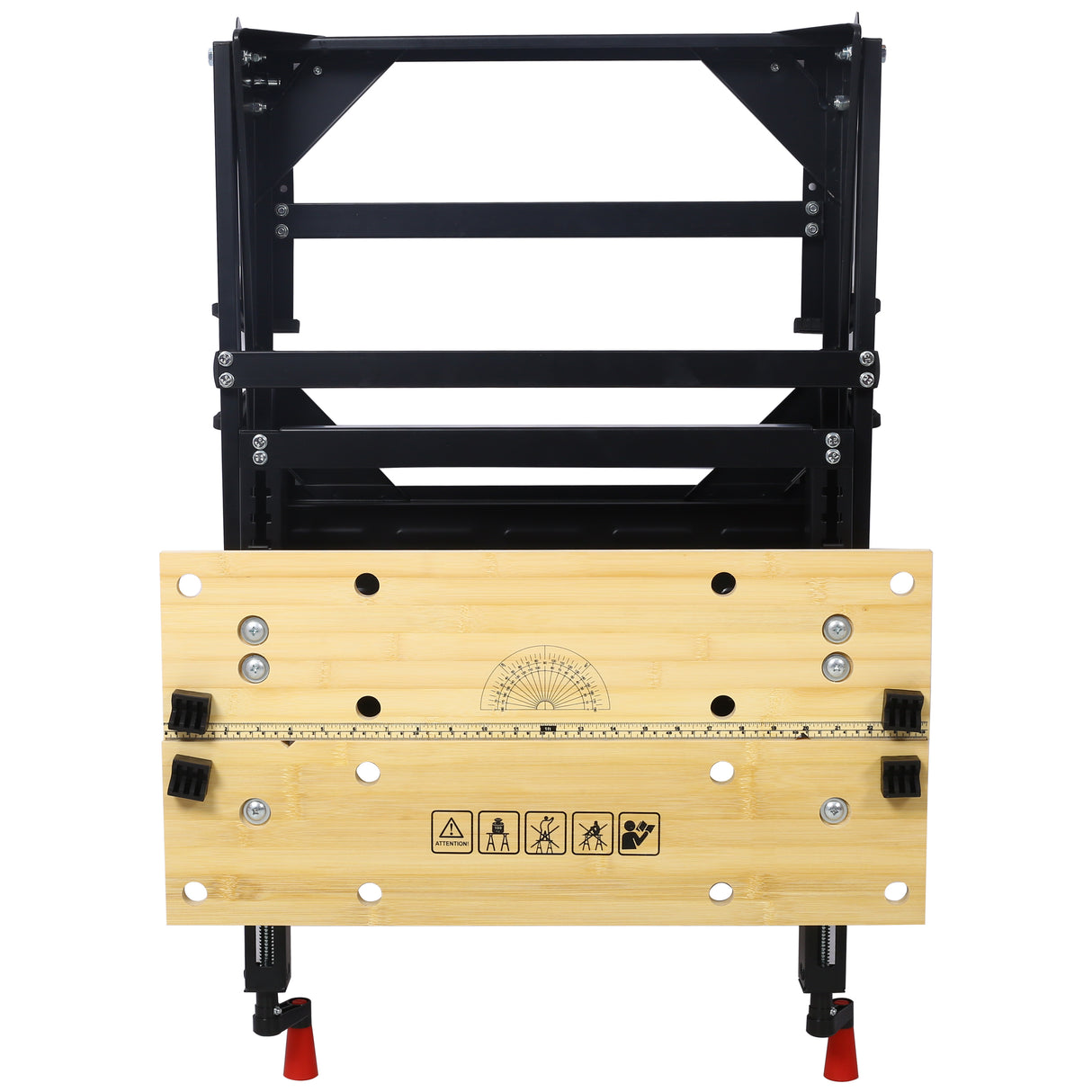 Multifunctional Portable Foldable Workbench Holds Up to 550 Lbs with Adjustable Jaws Vertical Clamping and Four Adjustable Rotating Pins