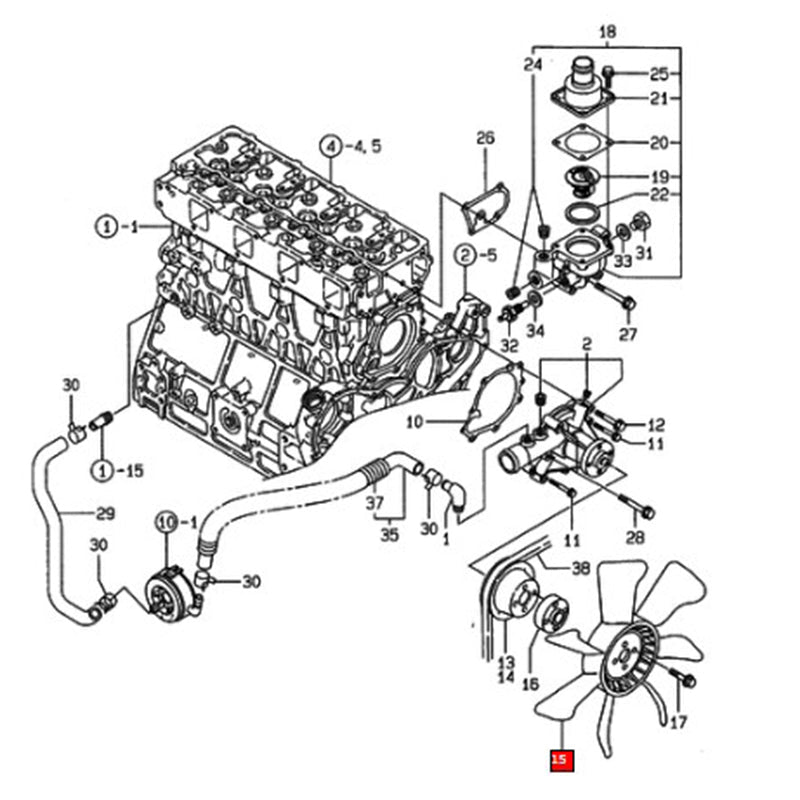 Fan 123915 - 44740 for Yanmar Engine 4TNE106 - SA 4TNE106 - G1A 4TNE106T - G1A 4TNE106T - SA - Fab Heavy Parts