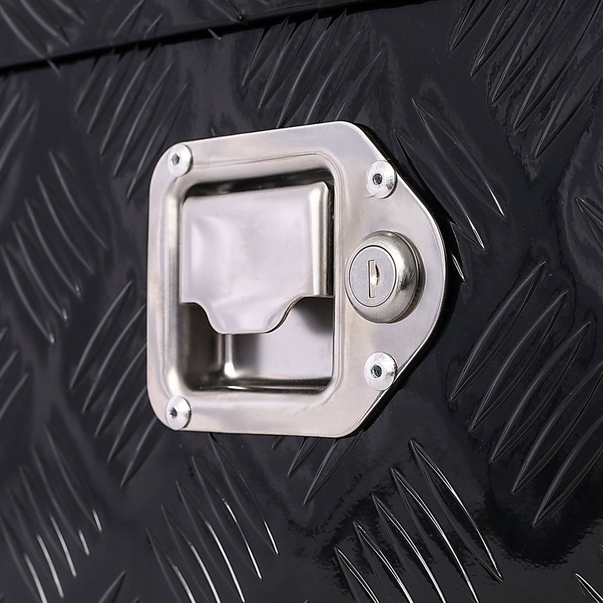 Caja de herramientas de aluminio de camión de 30 pulgadas Caja de herramientas pesadas con llaves de bloqueo-negro