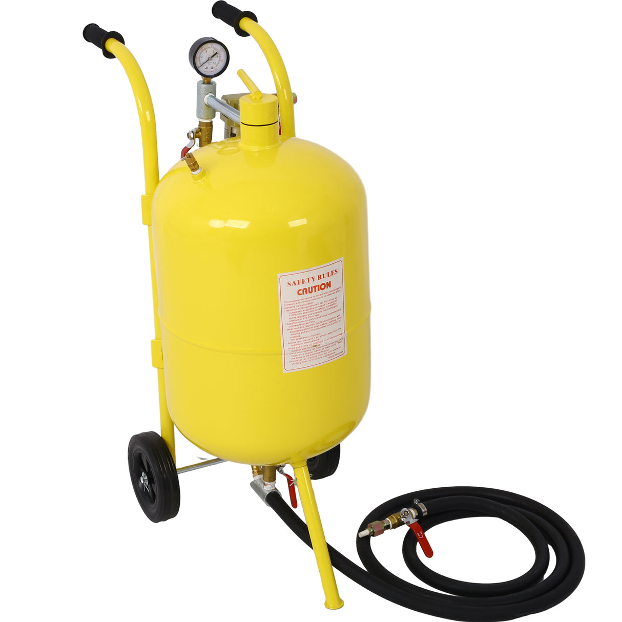 10Gal Pot Sandblaster 125 Psi Pressure Sand Blasting Complete Kit--Yellow