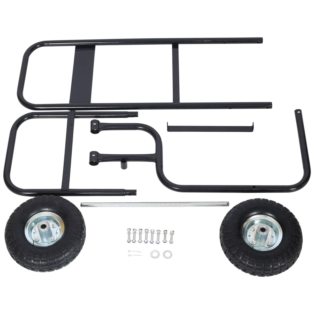 Firewood Fireplace Log Cart 200 lbs Capacity Wood Rack with Pneumatic Wheels - Fab Heavy Parts