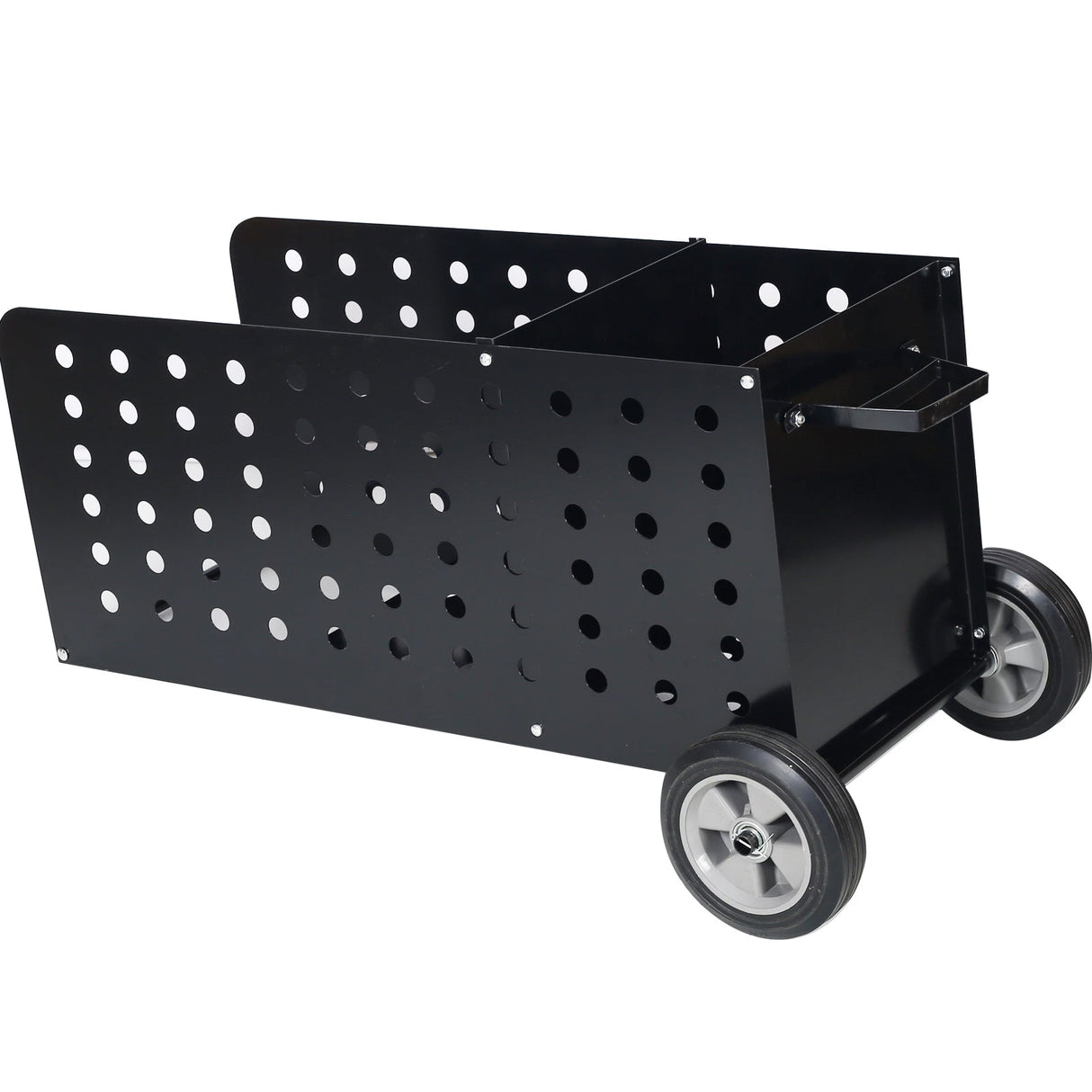 Firewood Fireplace Log Cart 200lbs Capacity Wood Rack Heavy Duty - Black - Fab Heavy Parts