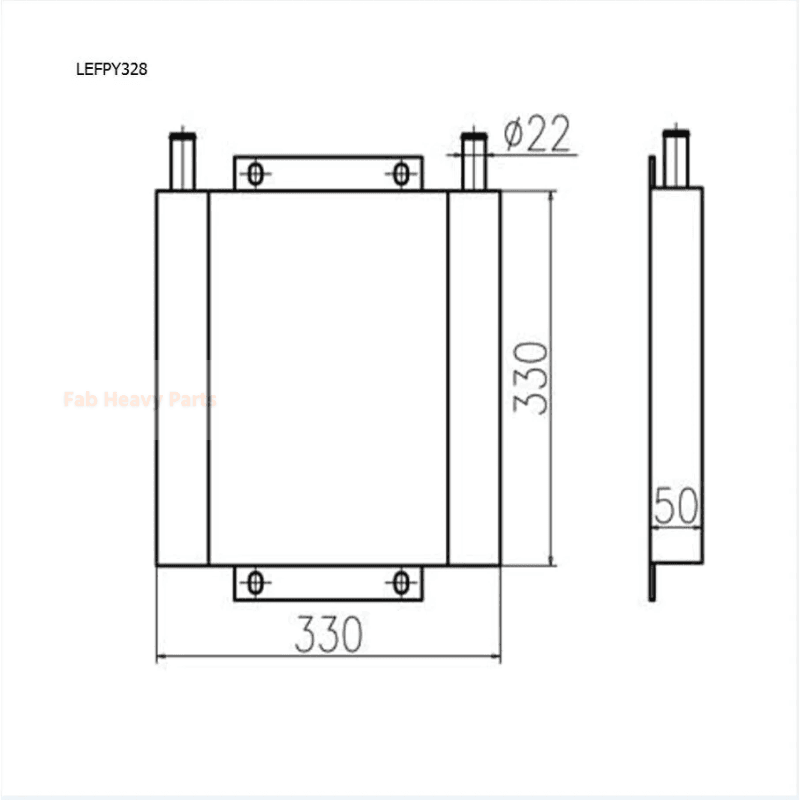 Fits For Komatsu Excavator PC27MR - 1 PC28UU - 3 PC30MR - 1 PC30UU - 3 Hydraulic Oil Cooler Assembly 21U - 03 - 31131 21U - 03 - 31132 - Fab Heavy Parts