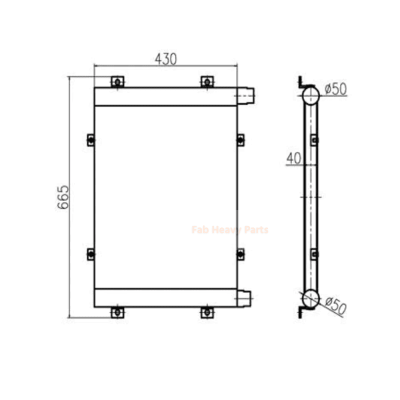 Fits For Komatsu Excavator PC60 - 7 PC60 - 7 - B PC70 - 7 PC70 - 7 - B Hydraulic Oil Cooler 201 - 03 - 72123 - Fab Heavy Parts