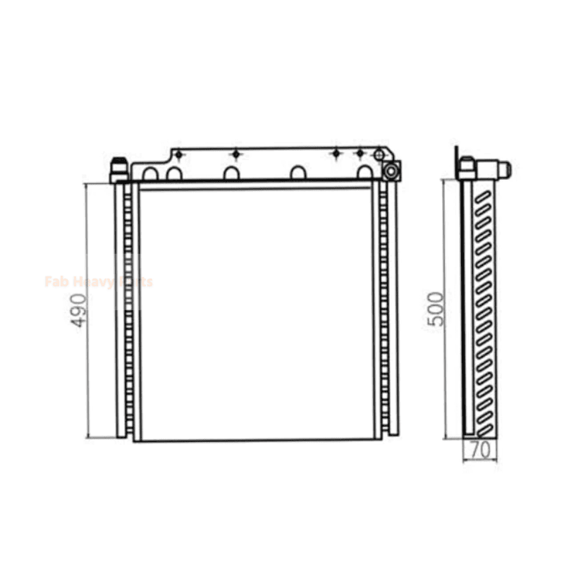 Fits For Komatsu Excavator PC75UU - 3 PC78UU - 5 Hydraulic Oil Cooler Assembly 21W - 03 - 31122 21W - 03 - 31121 - Fab Heavy Parts