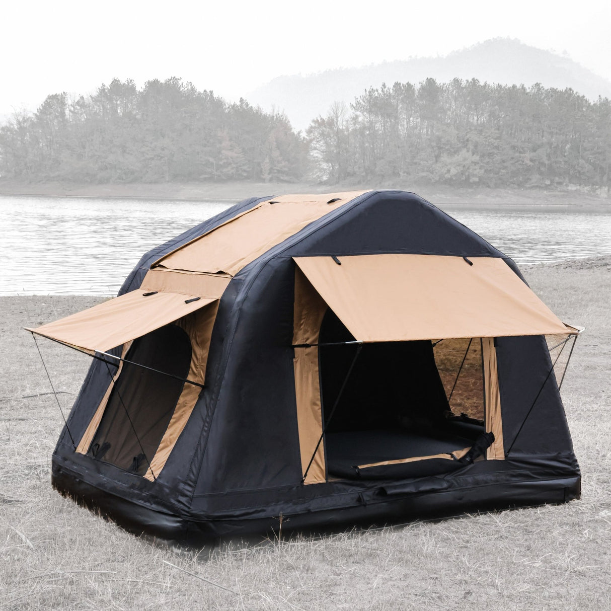 Foldable 2 - 3 People Amphibious Inflatable Car Roof Top Tent Glamping Camping Tent for SUV Truck (Without Ladder) - Fab Heavy Parts