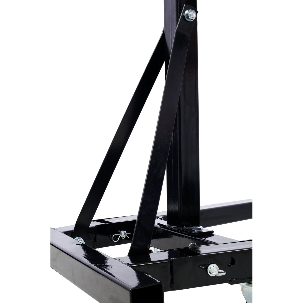 Folding Engine Stand 2000 LBS Capacity Motor Hoist 360 Degree Adjustable Mounting Head Dolly Mover Auto Repair Rebuild Jack - Black - Fab Heavy Parts