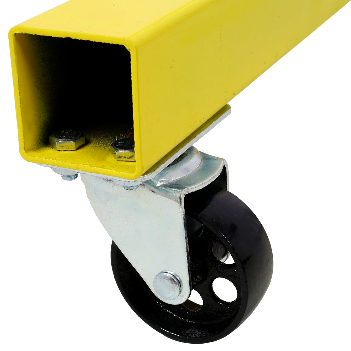 Folding Engine Stand 2000 LBS Capacity Motor Hoist 360 Degree Adjustable Mounting Head Dolly Mover Auto Repair Rebuild Jack - Yellow - Fab Heavy Parts