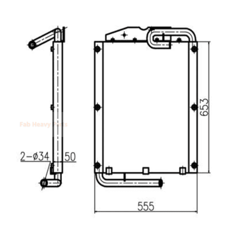 For Doosan Excavator S55-V Hydraulic Oil Cooler