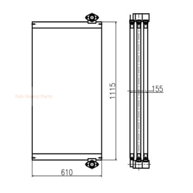 ドゥーサン掘削機DX380LC油圧オイルクーラーの場合