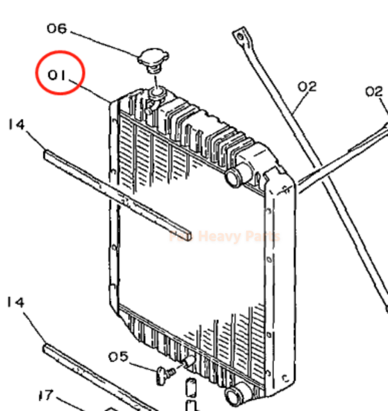 For Hitachi Excavator EX120 Hydraulic Radiator Core Assembly 4243414