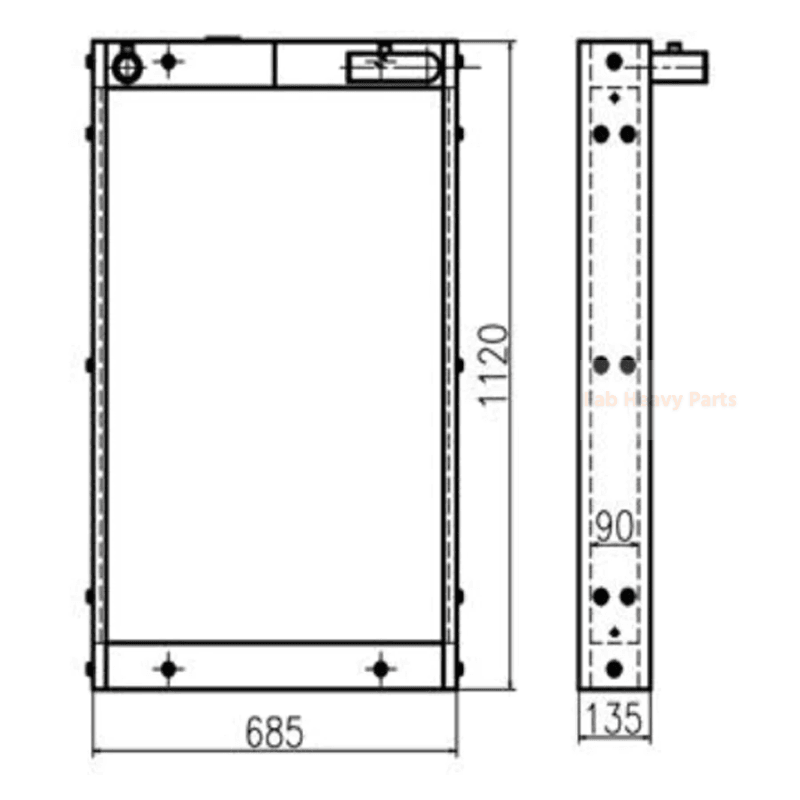 ヒュンダイ掘削機R225-7 R215-7C油圧オイルクーラーの場合
