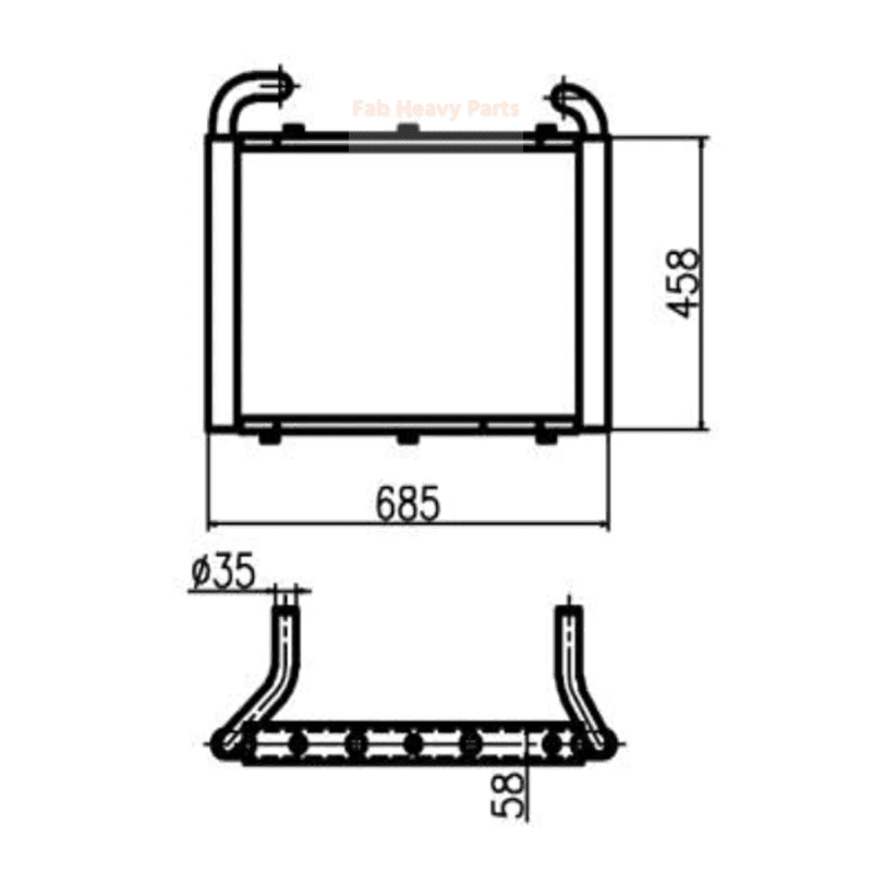 For Hyundai Excavator R60 - 9 Hydraulic Oil Cooler - Fab Heavy Parts