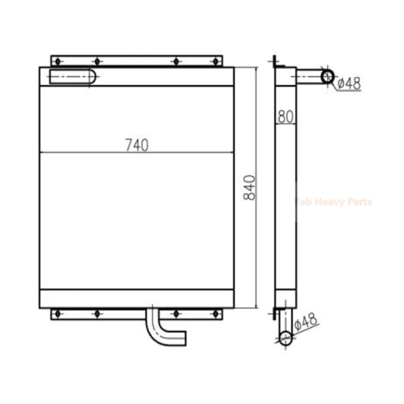 For Kato Excavator HD700 - 5 Hydraulic Oil Cooler - Fab Heavy Parts