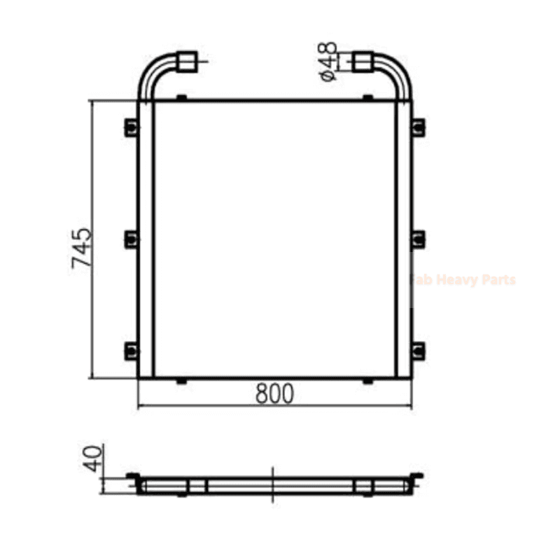 For Kato Excavator HD820V Hydraulic Oil Cooler - Fab Heavy Parts
