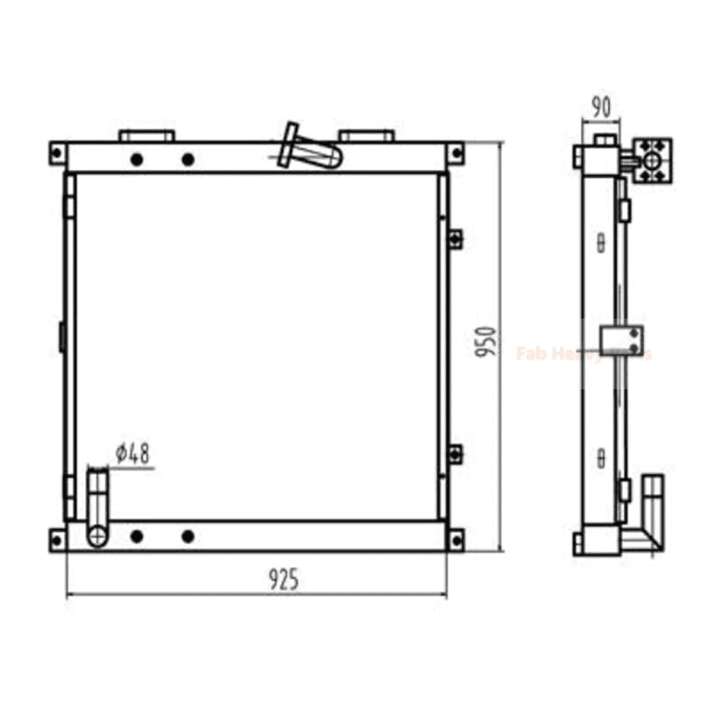 For Sumitomo Excavator SH340 Hydraulic Oil Cooler - Fab Heavy Parts