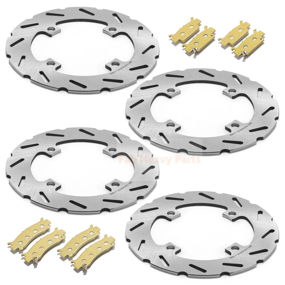 Front Rear Brake Disc Rotors Pads 43251 - HL4 - A01 Fits for Honda Pioneer 1000 SXS 1000M3/M5 2016 - 2024 - Fab Heavy Parts
