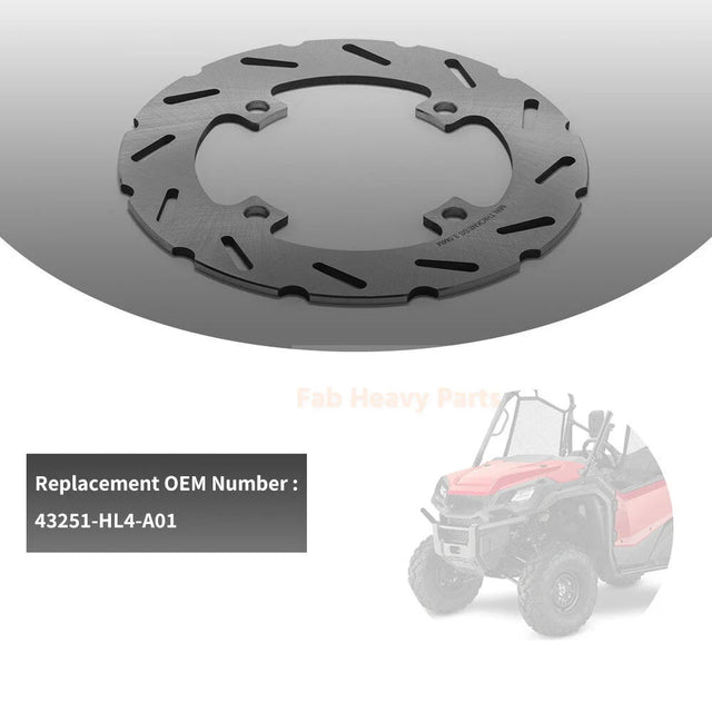 Front Rear Brake Disc Rotors Pads 43251 - HL4 - A01 Fits for Honda Pioneer 1000 SXS 1000M3/M5 2016 - 2024 - Fab Heavy Parts