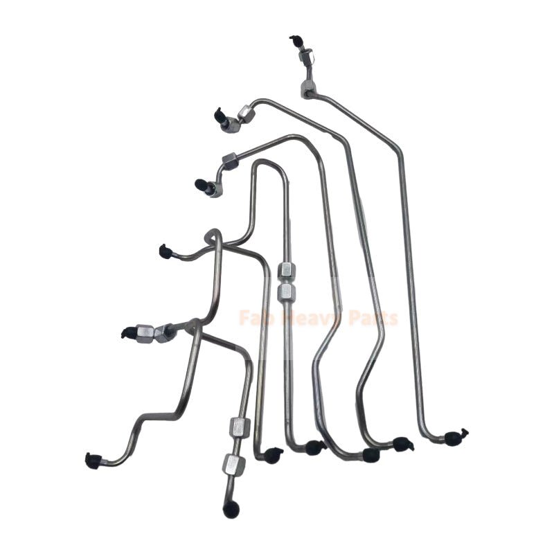 Fuel Injection Pipe Kit for Isuzu 6BG1T 6.5L Engine Hitachi EX200 - 5 ZX200 ZX210 John Deere 225CL 225CLC 210 270CLC Excavator - Fab Heavy Parts
