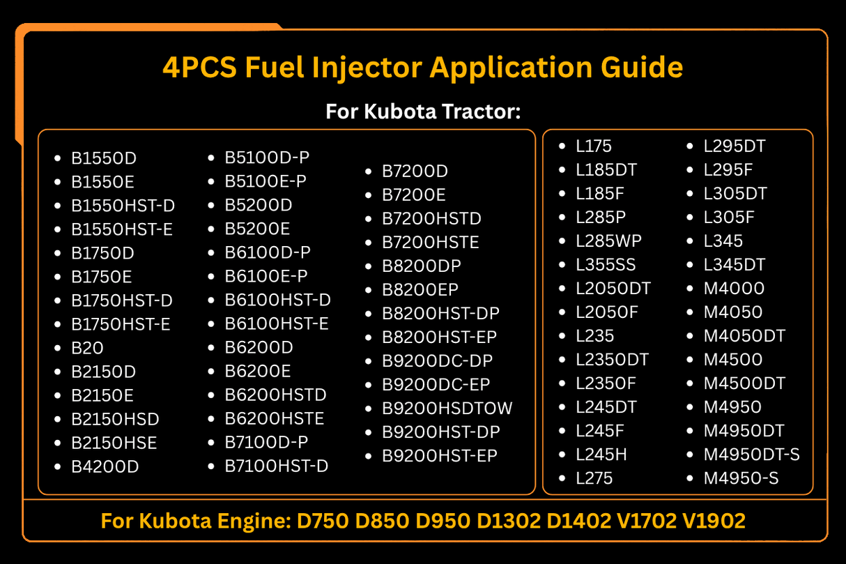 Fuel Injector 15271 - 53020 for Kubota D750 D850 D950 D1302 D1402 V1702 V1902 Engine - Fab Heavy Parts