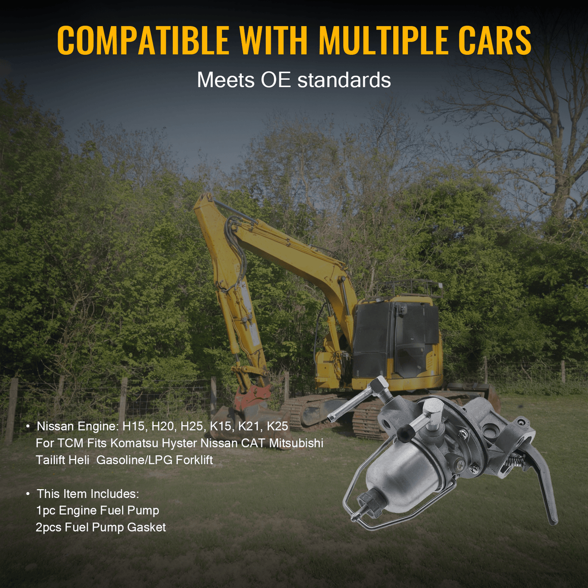 Fuel Pump 17010 - 50K60 for Nissan Engine H15 H20II H25II K15 K21 K25 TCM Forklift - Fab Heavy Parts