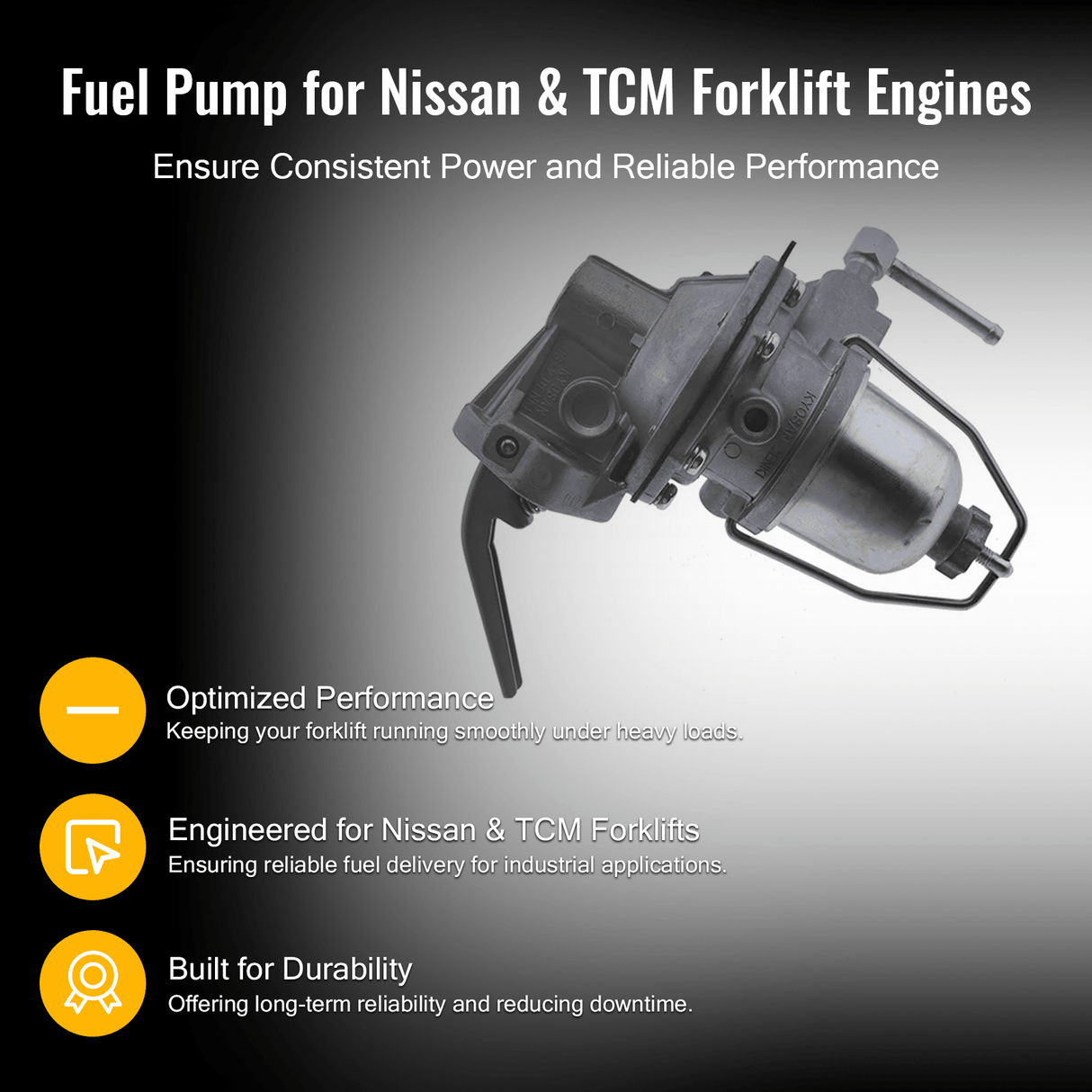 Fuel Pump 17010 - 50K60 for Nissan Engine H15 H20II H25II K15 K21 K25 TCM Forklift - Fab Heavy Parts