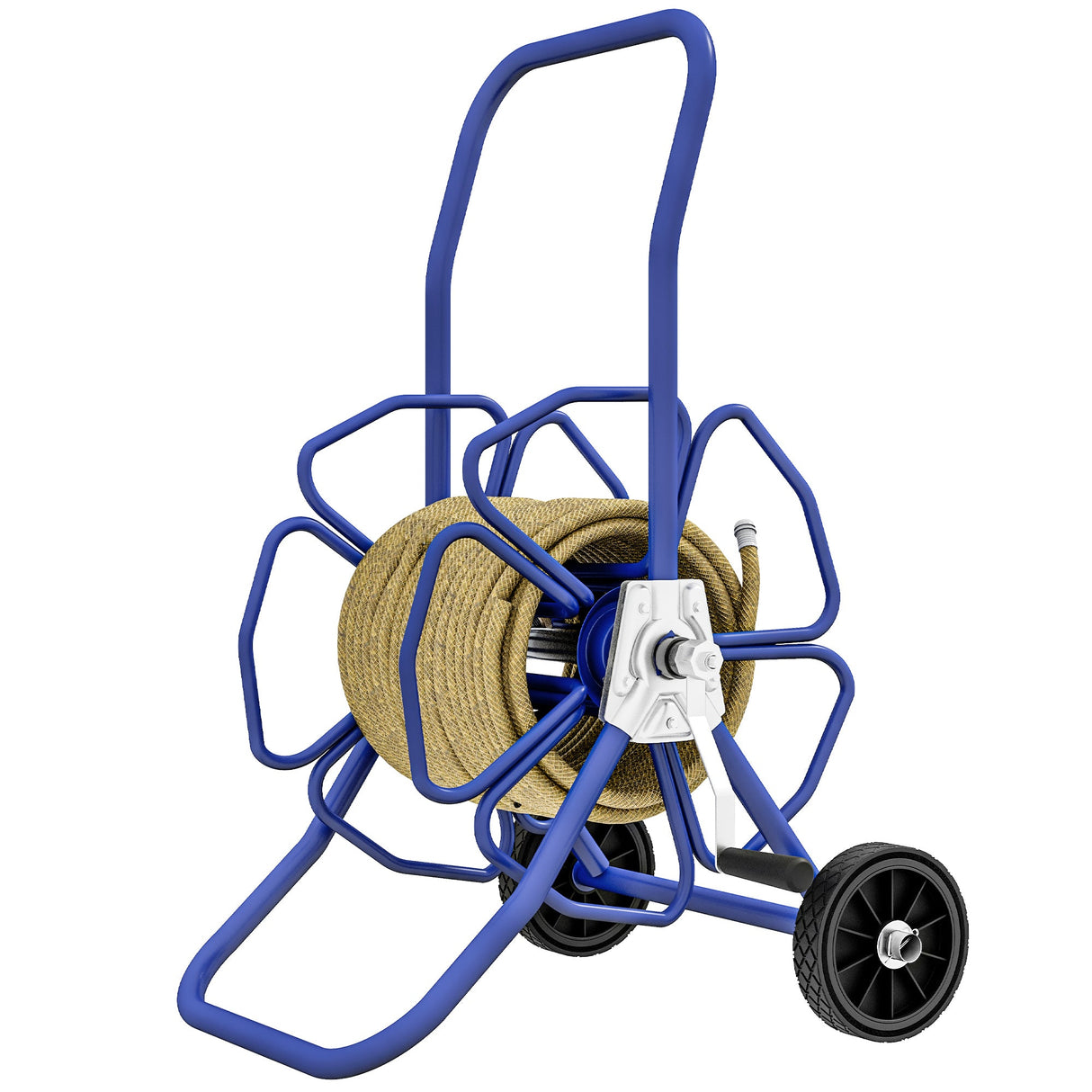 Garden Portable Water Hose Reel Cart Hold Up to 98' of 5/8" Hose (Hose Not Included) with Wheels - Blue - Fab Heavy Parts