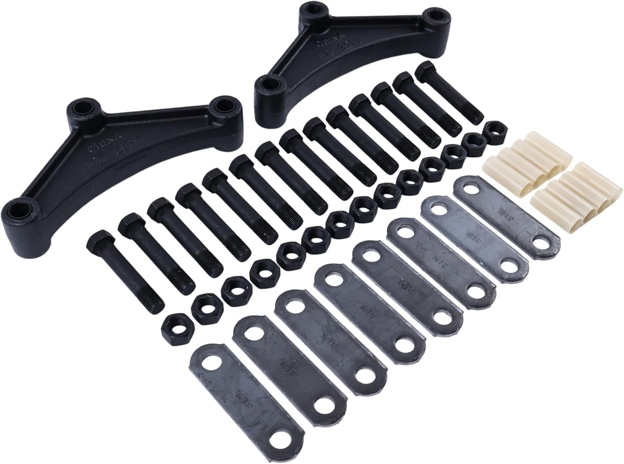 Greaseable Tandem Axle Trailer Spring Suspension Rebuild Kit Wet Bolt 3" Shackle SRK-TA-WB-LE-3125 - Fab Heavy Parts