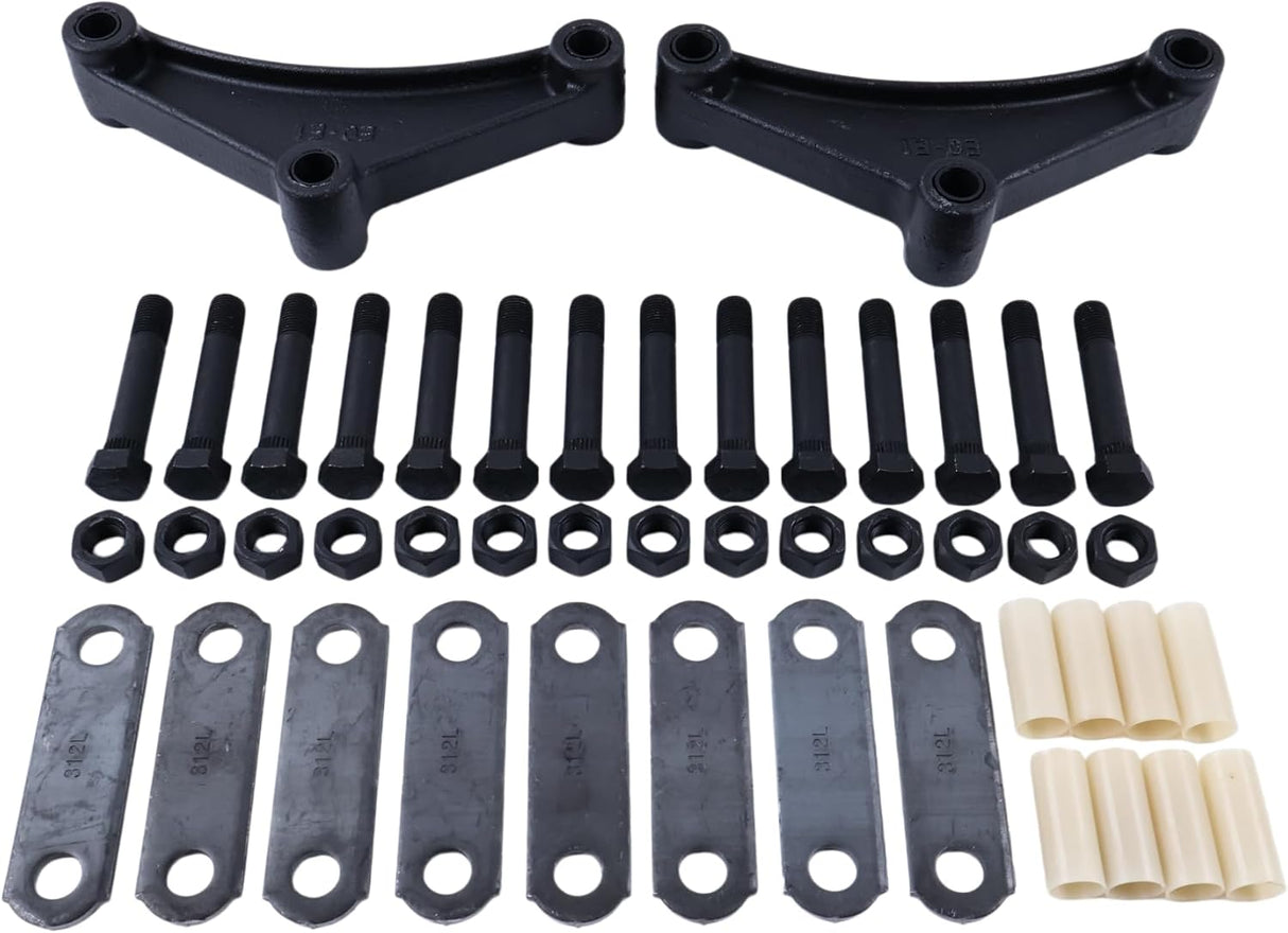 Greaseable Tandem Axle Trailer Spring Suspension Rebuild Kit Wet Bolt 3" Shackle SRK-TA-WB-LE-3125 - Fab Heavy Parts