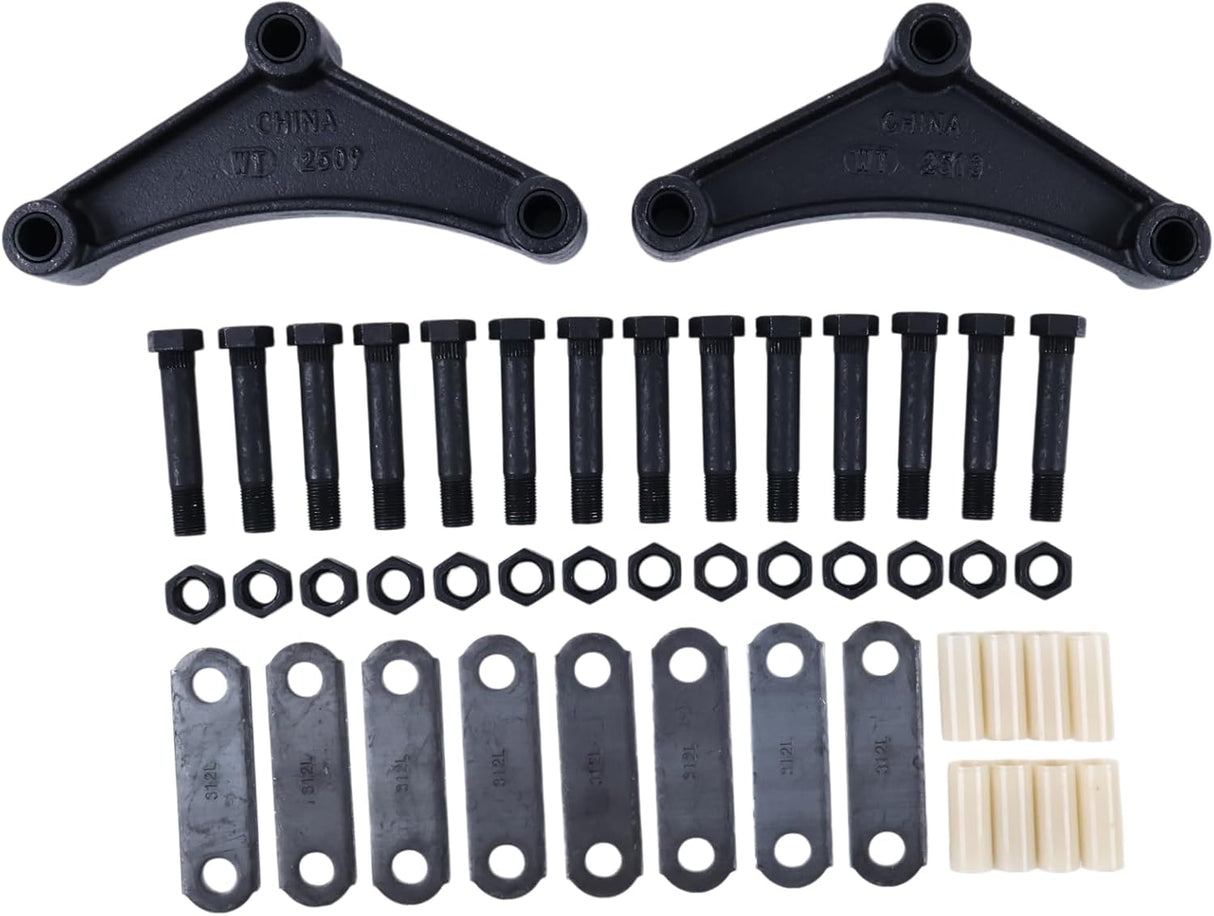 Greaseable Tandem Axle Trailer Spring Suspension Rebuild Kit Wet Bolt 3" Shackle SRK-TA-WB-LE-3125 - Fab Heavy Parts