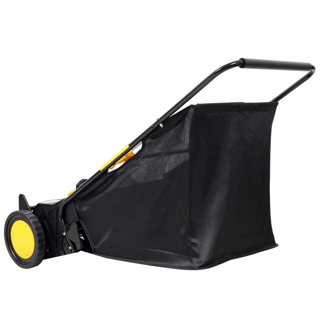 Hand Push Lawn Sweeper 21 Inch Leaf & Grass Collector 3.5 cu. ft Hopper Bag Capacity with Adjustable Brush Height - Fab Heavy Parts