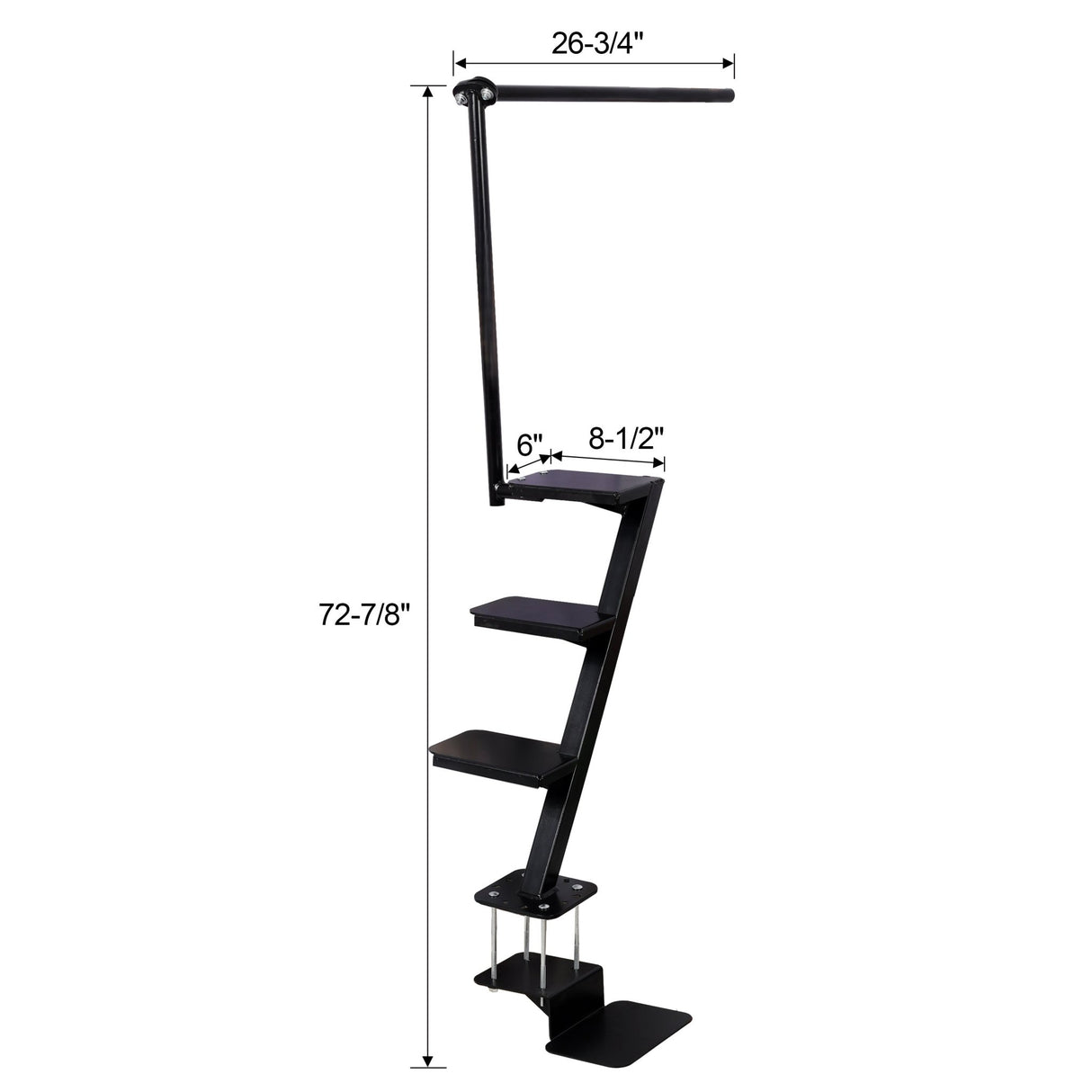 Heavy Duty 4 Step Boat Trailer Steps with Secure Handle Tread Steel Trailer Tongue Ladder Universal Fit for Most Boat Trailers - Fab Heavy Parts