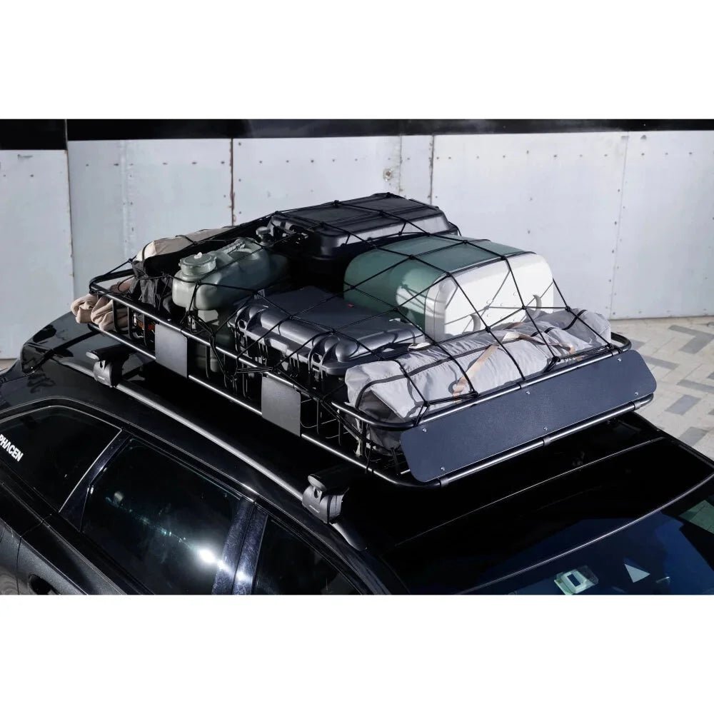 Heavy Duty 64"x 39" Roof Rack Rooftop Cargo Carrier Basket with Waterproof Bag Tie Down Strap & Net, Car Top Luggage Holder for SUV, 200lbs Capacity - Fab Heavy Parts